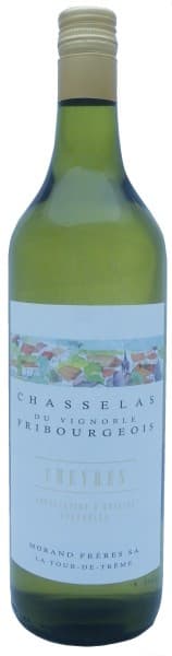Bouteille de Cheyres Blanc, chasselas fribourgeois, mise par Morand Frères